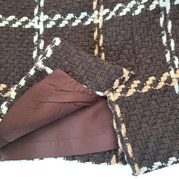 Ann Taylor Wool Blend Plaid Pencil Mini Skirt Women 's 10 Lined Academia 18"L - Picture 3 of 7